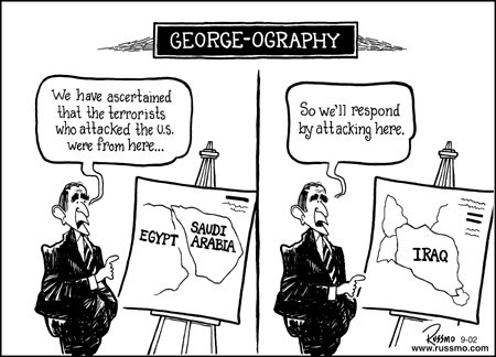 9/11 terrorists were from... but Bush chooses Iraq
